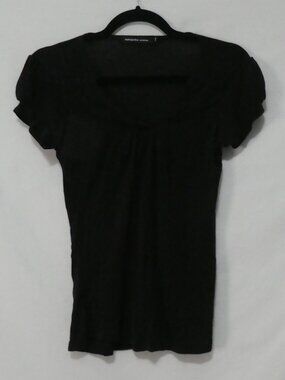 REMANIKA WOMAN Black Cap Sleeve Ruched Top - Size XS extra small